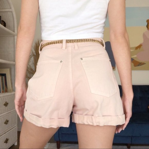 Vintage Distressed Pink Denim Shorts - Picture 2 of 6